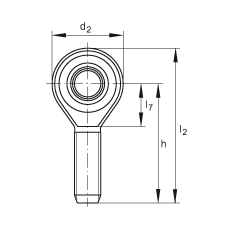 桿端軸承 GAKSR5-PS, 根據(jù) DIN ISO 12 240-4 標準，特種鋼材料，帶右旋外螺紋，免維護