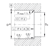 推力角接觸球軸承 7603025-2RS-TVP, 單向，接觸角 a = 60°，限制公差，兩側(cè)唇密封