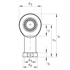 桿端軸承 GIR10-DO, 根據(jù) DIN ISO 12 240-4 標(biāo)準(zhǔn)，帶右旋內(nèi)螺紋，需維護(hù)