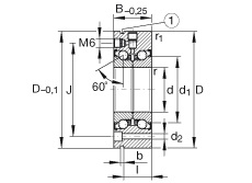 推力角接觸球軸承 ZKLF80165-2Z, 雙向，螺釘安裝，兩側(cè)間隙密封