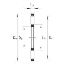 推力滾針和保持架組件 AXK100135, 單向，根據(jù) DIN 5405-2 標(biāo)準(zhǔn)