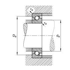 推力角接觸球軸承 BSB060120-T, 單向，接觸角 α = 60°，限制公差