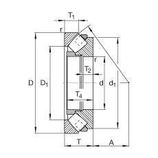 推力調(diào)心滾子軸承 29240-E1-MB, 根據(jù) DIN 728/ISO 104 標(biāo)準(zhǔn)的主要尺寸，單向，可分離