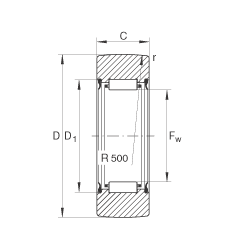 支撐型滾輪 RNA2200-2RSR, 無軸向引導(dǎo)，兩側(cè)唇密封