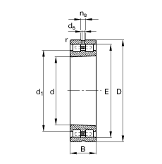 圓柱滾子軸承 NN3015-AS-K-M-SP, 根據(jù) DIN 5412-4 標(biāo)準的主要尺寸, 非定位軸承, 雙列，帶錐孔，錐度 1:12 ，可分離, 帶保持架，減小的徑向內(nèi)部游隙，限制公差