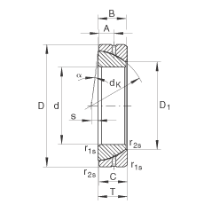 角接觸關(guān)節(jié)軸承 GE60-SX, 根據(jù) DIN ISO 12 240-2 標(biāo)準(zhǔn)，需維護(hù)