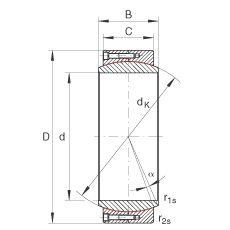 大的關(guān)節(jié)軸承 GE670-DW, 根據(jù) DIN ISO 12 240-1 標準，免維護