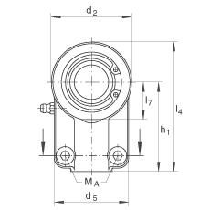 液壓桿端軸承 GIHNRK40-LO, 根據(jù) DIN ISO 12 240-4 標(biāo)準(zhǔn)，帶右旋螺紋夾緊裝置，需維護(hù)