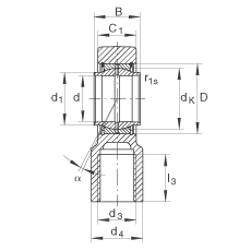 液壓桿端軸承 GIHNRK80-LO, 根據(jù) DIN ISO 12 240-4 標(biāo)準(zhǔn)，帶右旋螺紋夾緊裝置，需維護(hù)