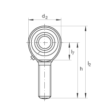 桿端軸承 GAKR6-PB, 根據 DIN ISO 12 240-4 標準，帶右旋外螺紋，需維護