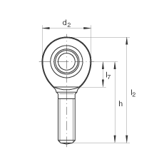 桿端軸承 GAL17-UK, 根據(jù) DIN ISO 12 240-4 標(biāo)準(zhǔn)，帶左旋外螺紋，需維護