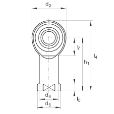 桿端軸承 GIKR20-PW, 根據(jù) DIN ISO 12 240-4 標(biāo)準(zhǔn)，帶右旋內(nèi)螺紋，需維護(hù)