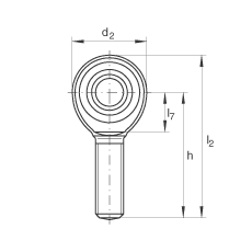 桿端軸承 GAKR5-PW, 根據(jù) DIN ISO 12 240-4 標(biāo)準(zhǔn)，帶右旋外螺紋，需維護(hù)