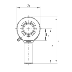 桿端軸承 GAL60-DO-2RS, 根據(jù) DIN ISO 12 240-4 標準，帶左旋外螺紋，需維護，兩側(cè)唇密封