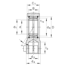 液壓桿端軸承 GIHRK35-DO, 根據(jù) DIN ISO 12 240-4 標(biāo)準(zhǔn)，帶右旋螺紋夾緊裝置，需維護