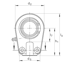 液壓桿端軸承 GIHRK35-DO, 根據(jù) DIN ISO 12 240-4 標(biāo)準(zhǔn)，帶右旋螺紋夾緊裝置，需維護