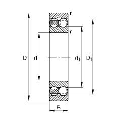 自調(diào)心球軸承 2316-M, 根據(jù) DIN 630 標(biāo)準(zhǔn)的主要尺寸