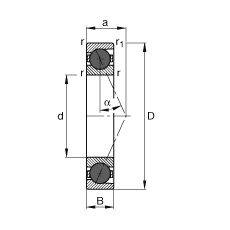 主軸軸承 HCB71909-E-T-P4S, 調(diào)節(jié)，成對或單元安裝，接觸角 α = 25°，陶瓷球，限制公差