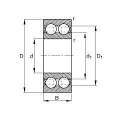 深溝球軸承 4215-B-TVH, 根據(jù) DIN 625-3 標(biāo)準(zhǔn)的主要尺寸，雙列