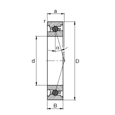 主軸軸承 HC71907-C-T-P4S, 調(diào)節(jié)，成對或單元安裝，接觸角 α = 15°，陶瓷球，限制公差