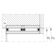 滾針軸承 NAO25X42X32-ZW-ASR1, 無擋邊，雙列