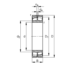 調(diào)心滾子軸承 24032-E1, 根據(jù) DIN 635-2 標準的主要尺寸