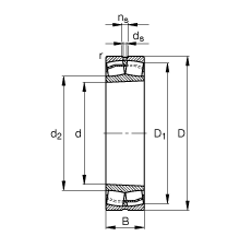 調(diào)心滾子軸承 24026-E1-K30, 根據(jù) DIN 635-2 標準的主要尺寸, 錐孔，錐度 1:30